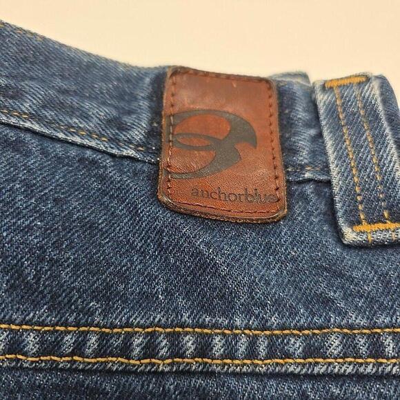 Vintage Y2K Anchor Blue BAGGY Skate Light Wash Denim Blue Jean Shorts Mens 31 - Picture 13 of 15